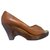Michael Kors Wooden heel wedge Brown Leather  ref.151649