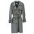 Hermès Trench coat de lã e seda Cinza  ref.151668