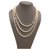Chanel Long necklaces Silvery Eggshell Pearl  ref.151884