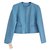 Autre Marque Short jacket in blue leather Light blue Lambskin  ref.152403