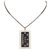 Chanel White Metal Erkennungsmarke Halskette Silber Weiß Metall Kunststoff  ref.152554