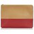 Céline Celine Brown Bicolor Leather Clutch Bag Red Light brown  ref.152587