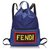 Fendi Blue Monster Vocabulary Backpack Blau Leder Nylon Tuch  ref.152783