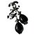 Coco Crush Chanel Boucles d'oreilles en  Argent festonné et Logo C/C /Perle en Onyx  en pendant forme Olive. Noir  ref.153204