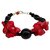 Autre Marque Red flower bracelet Black  ref.153422