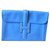 Jige Embrague Hermès Tipo "Jigé" Azul Cuero  ref.153601