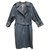 trench coat vintage Burberry para mulher 44 Azul marinho Algodão Poliéster  ref.153684