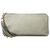 Gucci Gray Metallic Leather Tassel Clutch Bag Grey  ref.153703