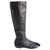 Riding boots Chanel size 37.5 Black Leather Patent leather  ref.153809