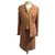 Chanel Skirt suit Beige Golden Silk Synthetic Tweed  ref.154053