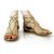 Christian Louboutin Blanca Metallic Gladiator Sandal, Light Gold / Ivory sz 37.5 Golden Leather  ref.154282