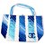 New Chanel tote bag White Blue Turquoise Leather Cotton  ref.154320