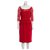 Marchesa Red silk dress Lace  ref.154427