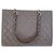 Chanel big shopping Grey Leather  ref.154441