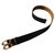 Hermès Pretty black leather belt / reversible camel  ref.154462