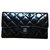 Wallet On Chain Chanel Large long flap wallet Black Patent leather  ref.154759