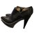 Botines de plataforma en cuero negro Gianfranco Ferré
