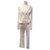 Chanel Pantalons, leggings Coton Polyamide Blanc Gris  ref.155359
