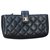 Chanel Purses, wallets, cases Black Silvery Dark red Leather  ref.155489