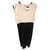Chanel Dresses Black Beige Silk Polyester Viscose  ref.155717