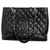 Chanel big shopping Black Leather  ref.155736