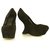 Alexander McQueen Talons compensés à talons compensés en daim noir sz 41 chaussures pompes Suede  ref.156216