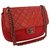 Chanel Paris-Salzburg 27 cm Flap Bag Red Leather Wool  ref.156244