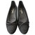 Chanel Zapatillas de ballet Negro Cuero  ref.156642