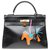 Hermès Creation by trompe l'oeil by Kelly PatBo 32 "Rodeo" in black box leather and gold-plated hardware  ref.156741