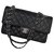 Timeless Chanel w/ full set Medium lined Flap Caviar Handbag Black Leather  ref.156747