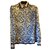 Dolce & Gabbana Hemd mit Seidendruck Weiß Blau Marineblau  ref.157040