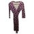 Diane Von Furstenberg Robe portefeuille en jersey de soie Multicolore Violet  ref.157169