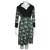 Diane Von Furstenberg Robe portefeuille en jersey de soie Zerlinda Noir Multicolore Vert  ref.157178
