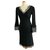 Dolce & Gabbana Vestido con cuello en v negro, Viscosa con encaje elástico Dolce y Gabbana  ref.157237