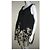 Abito in seta Temperley London a trapezio nero e crema Crudo - vista 4