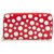 Carteira Louis Vuitton Red Dots Infinity Vernis Zippy Branco Vermelho Couro Couro envernizado  ref.157287