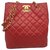 Chanel Einkaufstasche Rot Lammfell  ref.157431