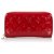 Portafoglio Louis Vuitton Red Vernis Zippy Rosso Pelle Pelle verniciata  ref.158149