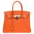 Hermès HERMES BIRKIN 30 Cuero naranja Togo, hardware hardware plata paladio, casi nueva condición!  ref.158324