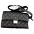 Chanel banana shoulder bag / mini bag Chanel Black Silvery Leather  ref.158373