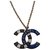 Chanel Necklaces Black Silvery White Blue Plastic  ref.158451