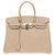 Hermès HERMES BIRKIN 35 in lambskin clemence color clay, palladium metal trim, Nearly new condition Grey Leather  ref.158502