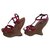 Dolce & Gabbana sandals Red Beige Light brown Patent leather Straw  ref.158535
