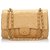 Timeless Chanel Brown Classic Medium Lambskin lined Flap Bag Beige Leather  ref.158959