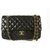 Timeless CHANEL Black Lambskin Leather Classic lined Flap Small Bag Gold hardware  ref.159090