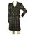 Chanel noir 06Une veste de jupe en mélange de laine gris blanc 34-36 Soie Coton Mohair  ref.159635