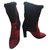 Tamara Mellon Furry boots Dark red Deerskin  ref.159698