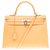Hermès Hermes Kelly Sattler 35 Schultergurt aus Naturkuh, vergoldete Metallverkleidung Golden Leder  ref.159735