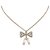 Chanel Gold Ribbon Strass Halskette Golden Metall  ref.160045