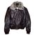ARMANI Junior - Type G-1 Boy's Pilot Bomber Leather Jacket, Removable collar, size 42 Brown  ref.160163